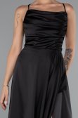 Partykleid Midi Satin Schwarz ABK1586