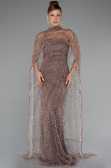 Abendkleid Lang Perlenbesetzt Kupfer ABU5141