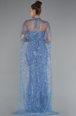 Abendkleid Lang Perlenbesetzt Indigo ABU5141