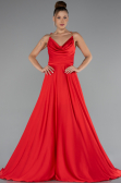 Abschlusskleid Lang Satin Rot ABU5146