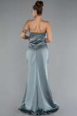 Abendkleid im Meerjungfrau-Stil Lang Satin Türkis ABU5149
