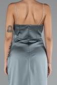 Abendkleid im Meerjungfrau-Stil Lang Satin Türkis ABU5149