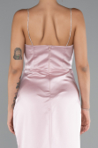 Abendkleid im Meerjungfrau-Stil Lang Satin Puder ABU5149
