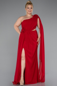 Kleider in Großen Größen Lang Chiffon Rot ABU5145