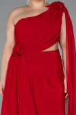Kleider in Großen Größen Lang Chiffon Rot ABU5145