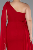 Kleider in Großen Größen Lang Chiffon Rot ABU5145