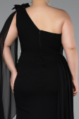 Kleider in Großen Größen Lang Chiffon Schwarz ABU5145