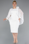 Partykleid in Übergröße Midi Weiß ABK2383