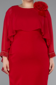 Partykleid in Übergröße Midi Rot ABK2383