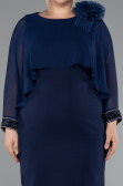 Partykleid in Übergröße Midi Marineblau ABK2383