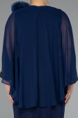 Partykleid in Übergröße Midi Marineblau ABK2383