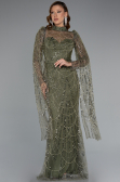 Abendkleid Lang Perlenbesetzt Khaki ABU5152