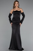 Abendkleid Lang Satin Schwarz ABU5168