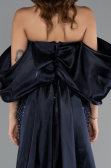 Abendkleid Lang Perlenbesetzt Marineblau ABU5169