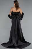 Abendkleid Lang Perlenbesetzt Schwarz ABU5169