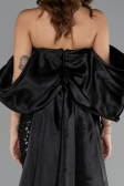 Abendkleid Lang Perlenbesetzt Schwarz ABU5169