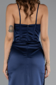 Abschlusskleid Lang Satin Marineblau ABU5171