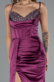 Abschlusskleid Lang Satin Pflaume ABU5171