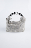 Abendtasche Swarovski Silber MN980