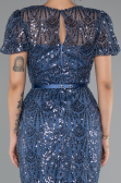 Partykleid Midi Perlenbesetzt Indigo ABK2412