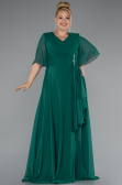 Abendgarderobe in Großen Größen Lang Chiffon Smaragdgrün ABU5180