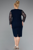 Abendkleid in Übergröße Midi Marineblau ABK2417