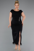 Schwarz Partykleid İn Übergröße Midi ABK2340