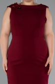 Partykleid in Übergröße Midi Weinrot ABK2422
