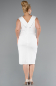 Partykleid in Übergröße Midi Weiß ABK2422
