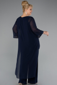 Marineblau Abendkleid Chiffon Lang ABT083