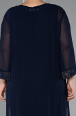 Marineblau Abendkleid Chiffon Lang ABT083