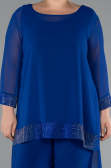 Sächsischblau Abendkleid Chiffon Lang ABT083