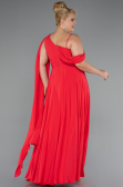 Kleider in Großen Größen Lang Chiffon Zinnoberrot ABU5194