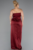 Abendkleid in Übergröße Lang Satin Weinrot ABU5179
