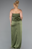 Abendkleid in Übergröße Lang Satin Khaki ABU5179