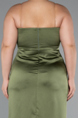Abendkleid in Übergröße Lang Satin Khaki ABU5179