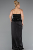 Abendkleid in Übergröße Lang Satin Schwarz ABU5179