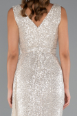 Beige Abendkleid Schuppig Lang ABU3201