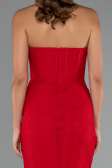 Abendkleid im Meerjungfrau-Stil Lang Spitze Rot ABU5215