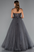 Designer Verlobungskleid Lang Anthrazit ABU5220
