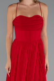 Abschlusskleid Lang Chiffon Rot ABU5223