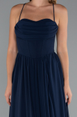 Abschlusskleid Lang Chiffon Marineblau ABU5223