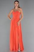 Abschlusskleid Lang Chiffon Orange ABU5223