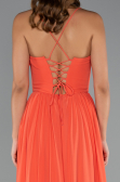 Abschlusskleid Lang Chiffon Orange ABU5223