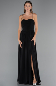 Abschlusskleid Lang Chiffon Schwarz ABU5223