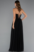 Abschlusskleid Lang Chiffon Schwarz ABU5223