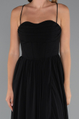 Abschlusskleid Lang Chiffon Schwarz ABU5223