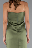 Khaki Abschlusskleid Satin Lang ABU3474