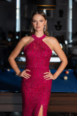 Abendkleid Lang Fuchsie ABU5213