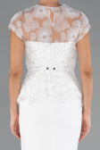 Abendkleid Midi Spitze Weiß ABK2427